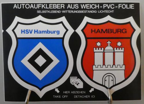 Hamburger SV Aufkleber Signet HSV Verein Stadtwappen Hamburg Postkarte