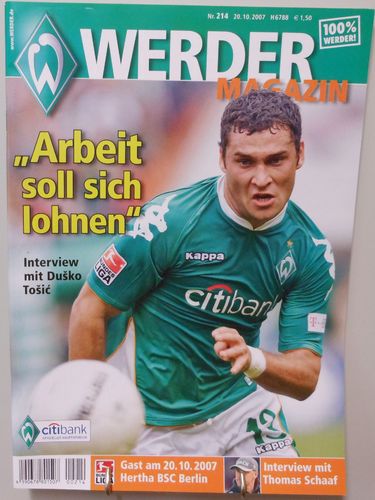 Werder Magazin Werder Bremen gegen Hertha BSC Berlin 20.10.2007 (0078)
